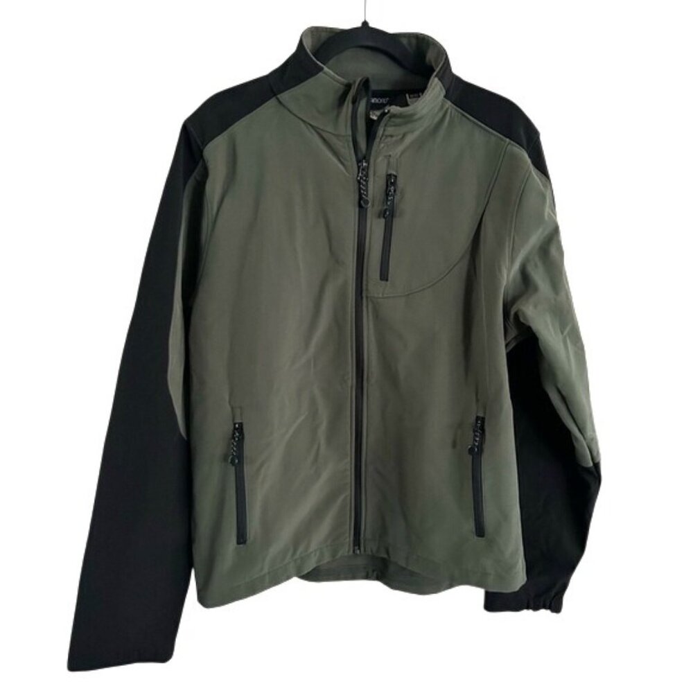 Black Diamond Softshell Green Full Zip Jacket Sz Medium Outdoor